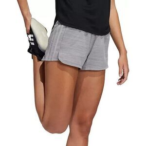 Adidas Shorts Womens XXL Heather Gray Three Stripe Woven Pacer Running Areoready